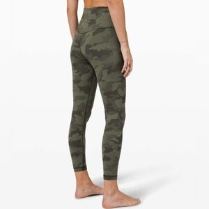 lululemon athletica Camouflage Leggings - Green and Black
